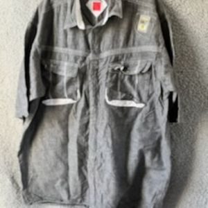 Vintage Color Works Mens 2XL Grey Button Up Short Sleeve Shirt